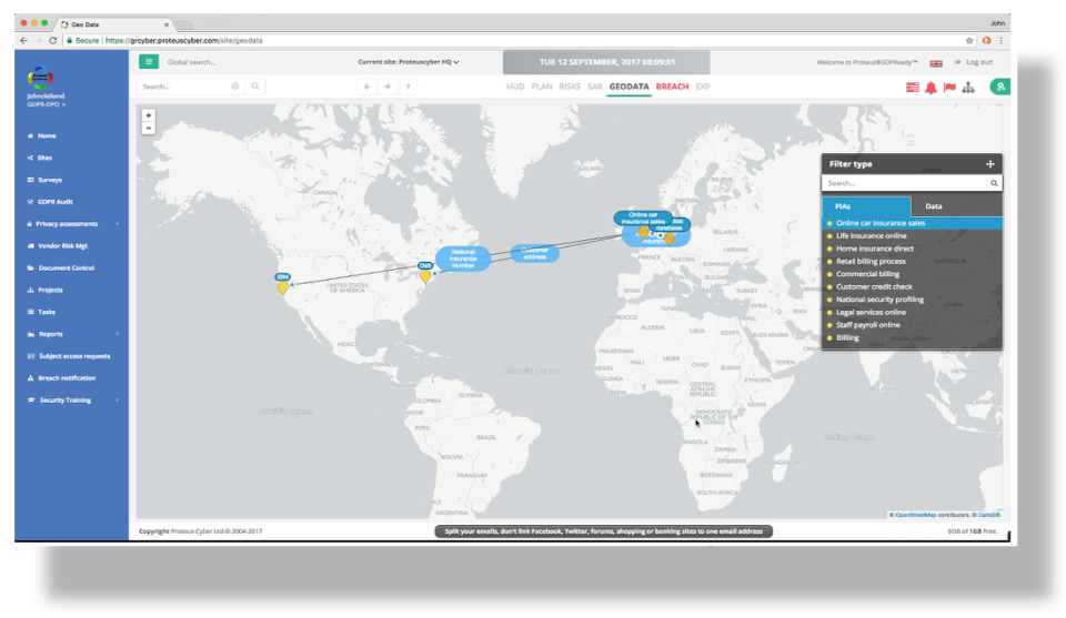 screenshot of Proteus GDPReady